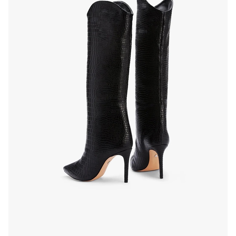 SCHUTZ Maryana Black Textured Heeled Boots-never worn! - Picture 2 of 4